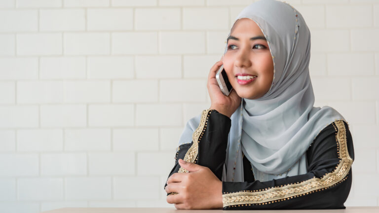 Woman using phone