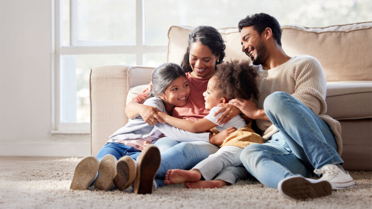 Happy family at home